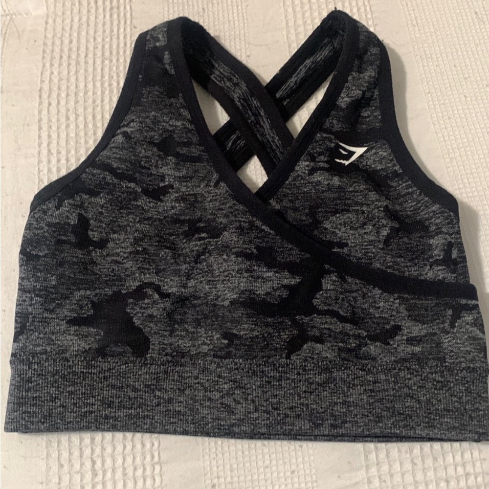 Gymshark Black Camo Sports Bra